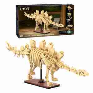 Box and completed model of the Cada Stegosaurus dinosaur fossil kit.